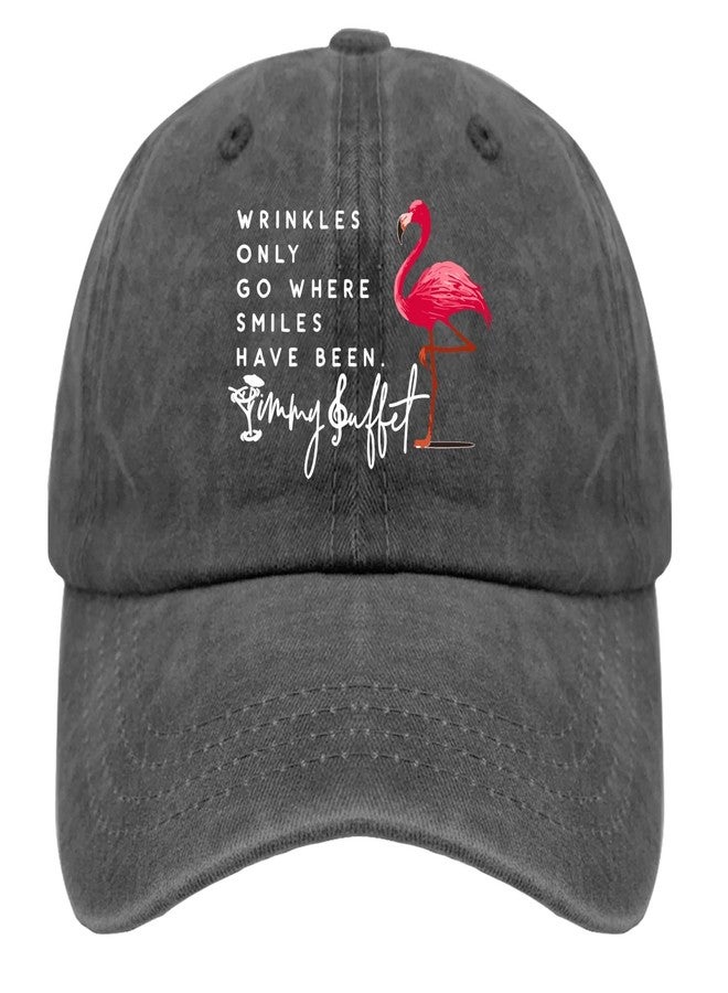 ODCRAT Wrinkles Only Go Where Smiles Have Been Golf Hat Funny Golf Hat Pigment Black Womens Hats Gifts for Mom Outdoor Hat - Image 1